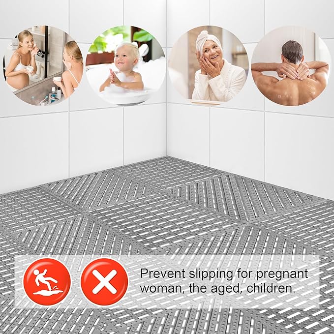 MYFAMIREA Modular Interlocking Cushion 12 Pack 11.8" x 11.8" Rubber Floor Tiles - Image 6