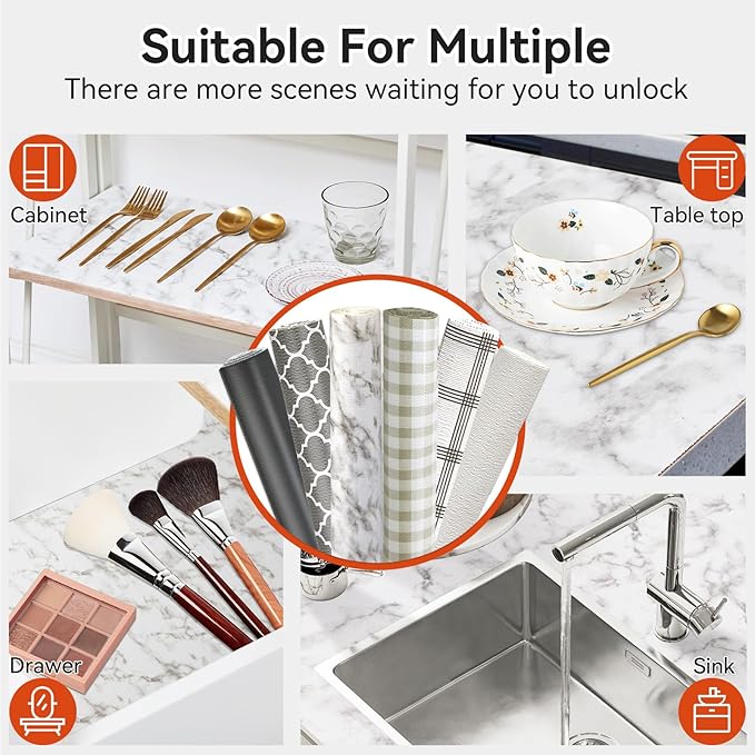 Viseeko Shelf and Drawer Liner for Kitchen Cabinet, Non-Adhesive Cabinet Liners - Image 5
