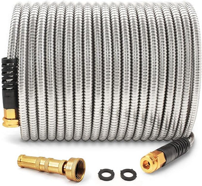 Cesun Metal Water Hose 50 ft, Outdoor Heavy Duty Garden Hose, No Kink and by Cesun