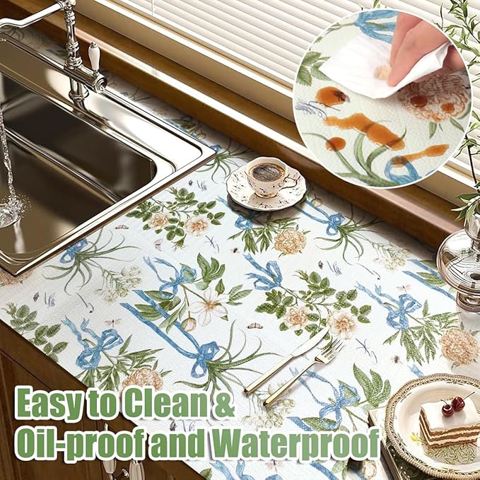 Drawer and Shelf Liner for Kitchen Cabinets Non Adhesive Cabinet Liners Floral - Image 6