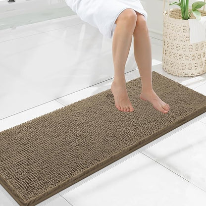 Smiry Luxury Chenille Bathroom Rugs 47x17, Extra Soft and Absorbent Shaggy Bath by Smiry