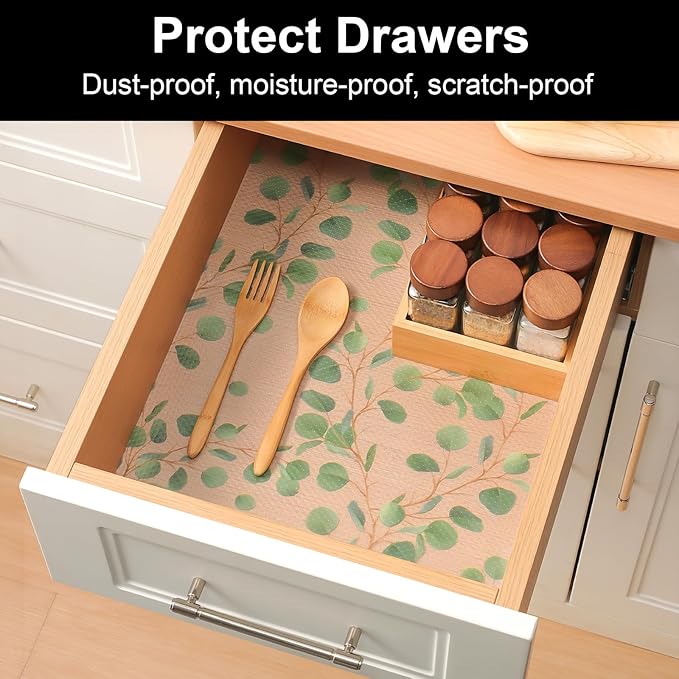 Cooyes Shelf Liners for Kitchen Cabinets Refrigerator Liners Waterproof & - Image 3