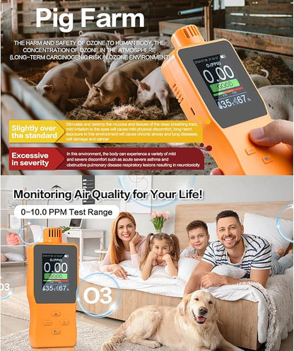 Ozone Detector, O3 Air Quality Meter Indoor, Portable Air Quality Monitor - Image 7