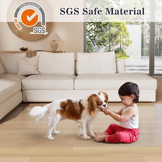 6'×9' Frosted Clear Floor Mat for Under Kitchen Table, Waterpoof Easy Cleaning - Image 3