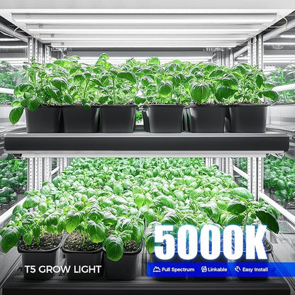 Barrina T5 Grow Lights for Indoor Plants, 4FT 160W Full Spectrum Grow Light - Image 2