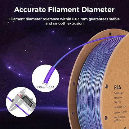 Sovol Silk PLA Filament with Blue Glitter 1kg 1.75mm, Color Changeable 3D - Image 5