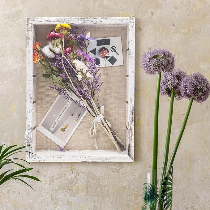 Shadow Box Frame with Removable Shelves, Coins Military Medals Pins Wedding - Image 4
