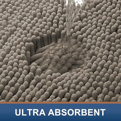 Smiry Luxury Chenille Bathroom Rugs 24x16, Extra Soft and Absorbent Shaggy Bath - Image 4