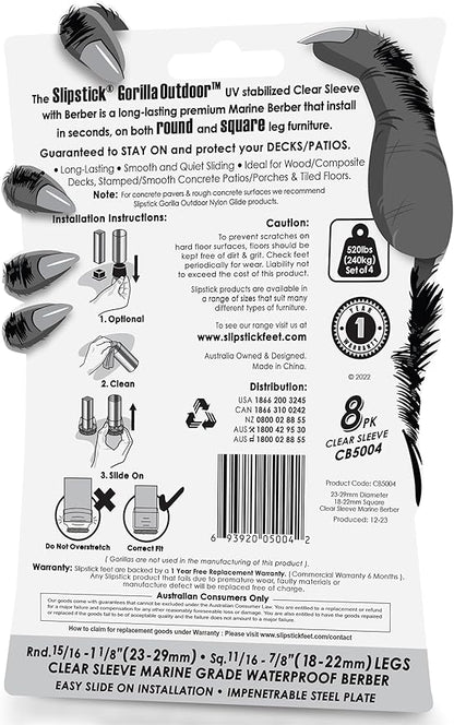 Slipstick GorillaOutdoor Berber Furniture Feet Pads - Image 6