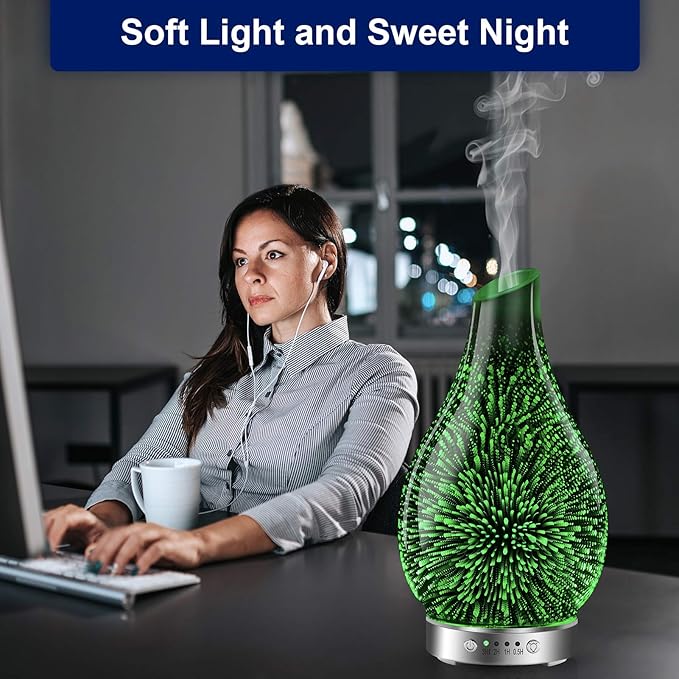 MAXWINER Essential Oil Diffusers Ultrasonic 3D Glass Aromatherapy Diffuser - Image 4