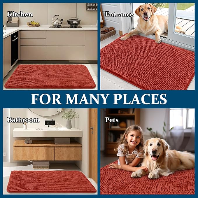 OLANLY Dog Door Mat for Muddy Paws 47x32, Absorbs Moisture and Dirt, Absorbent - Image 8