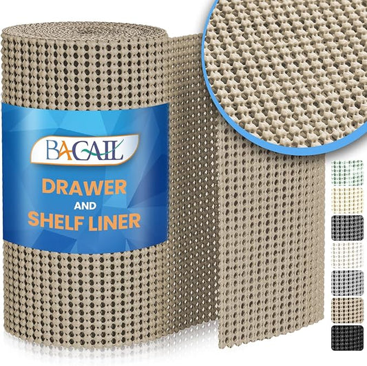 BAGAIL Drawer and Shelf Liner, 12 in X 20 Ft Non-Adhesive Shelf Liners by BAGAILBASICS