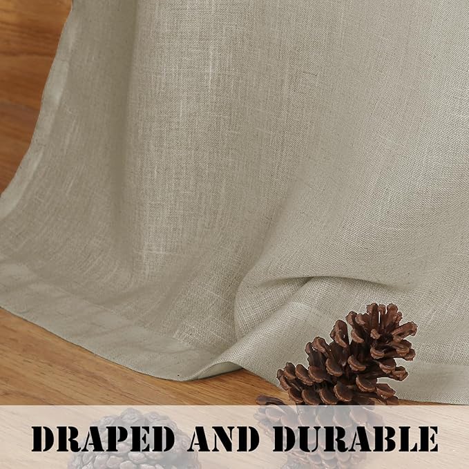 H.VERSAILTEX Linen Curtains Elegant Natural Linen Semi Sheer Curtains Energy - Image 6