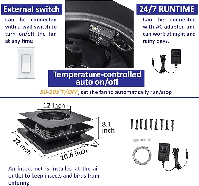 Smart Hybrid Solar Attic Exhaust Fan Pro–USA Engineered - Image 5