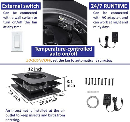 Smart Hybrid Solar Attic Exhaust Fan Pro–USA Engineered - Image 5