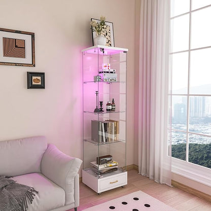 Yoluckea 4-Tier Glass Display Cabinet - Image 3