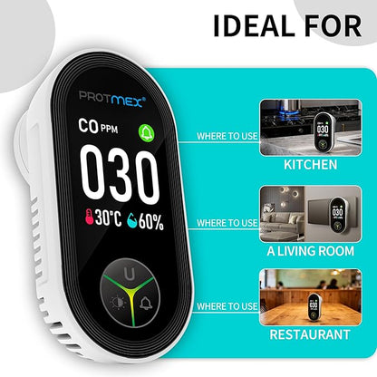 Protmex Carbon Monoxide Detector Plug in Wall, 3-in-1 Co Detector Monitor Air - Image 8