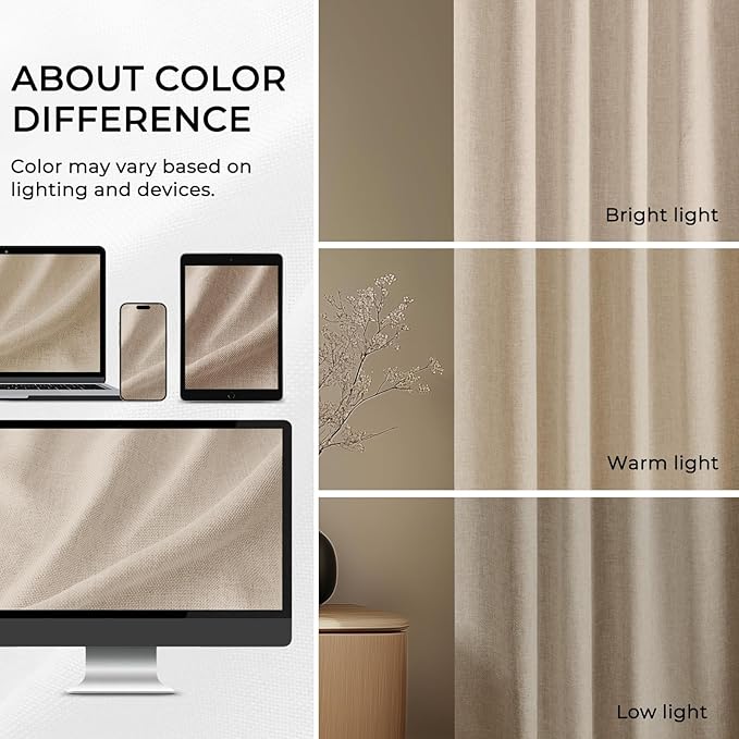 INOVADAY Thermal Sliding Door Curtains 100% Blackout Curtains - Image 6