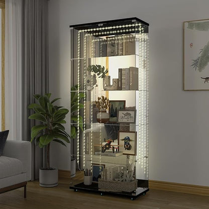 Yoluckea 5 Tiers Glass Display Cabinet - Image 6