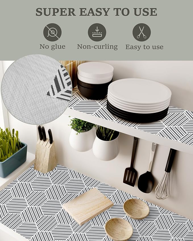 Shelf Liner Drawer Liner for Kitchen Cabinet, 17.5In x 20FT Non-Adhesive Slip - Image 3