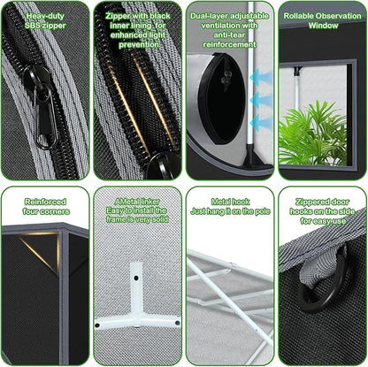 Grow Tent Roof 48"x48"x72" High Reflective Grow Tent Indoor Grow Room - Image 3