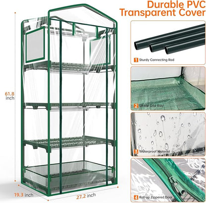 Bstrip Indoor Greenhouse with Grow Lights, PVC Tent with Waterproof Base Mat - Image 8