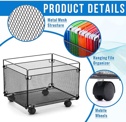 Harloon 1 Pack Mesh Rolling File Carts - Image 5
