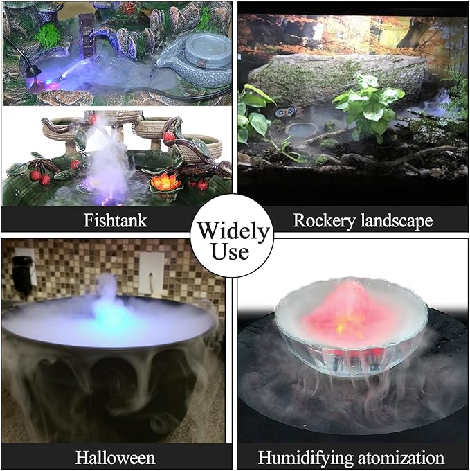 AGPTEK 12 LED Mist Maker Water Fountain Pond Fog Atomizer Air Humidifier - Image 8