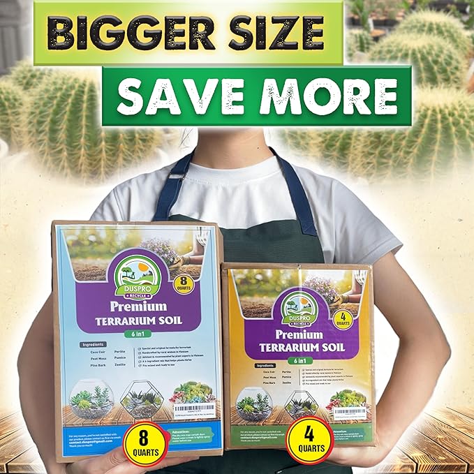 DUSPRO Recycle Premium 6in1 Terrarium Soil Mix – Pre-Mixed Terrarium Substrate - Image 6
