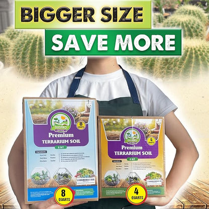 DUSPRO Recycle Premium 6in1 Terrarium Soil Mix – Pre-Mixed Terrarium Substrate - Image 6
