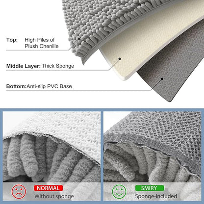 Smiry Luxury Chenille Bathroom Rugs 59x24, Extra Soft and Absorbent Shaggy Bath - Image 6