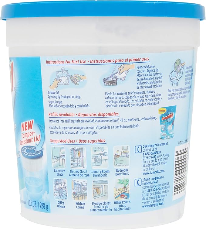 DampRid Refillable Moisture Absorber, Fragrance Free, 10.5 Ounce - Image 4