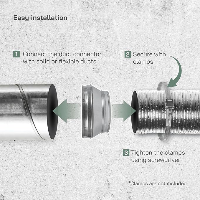 Vent Systems 10" Inch to 8" Inch Duct Reducer – Galvanized Steel HVAC Pipe - Image 3