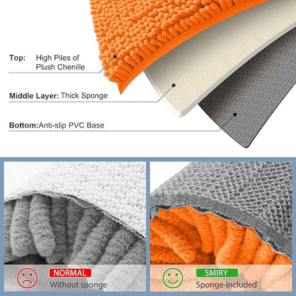 Smiry Luxury Chenille Bathroom Rugs 24x16, Extra Soft and Absorbent Shaggy Bath - Image 5