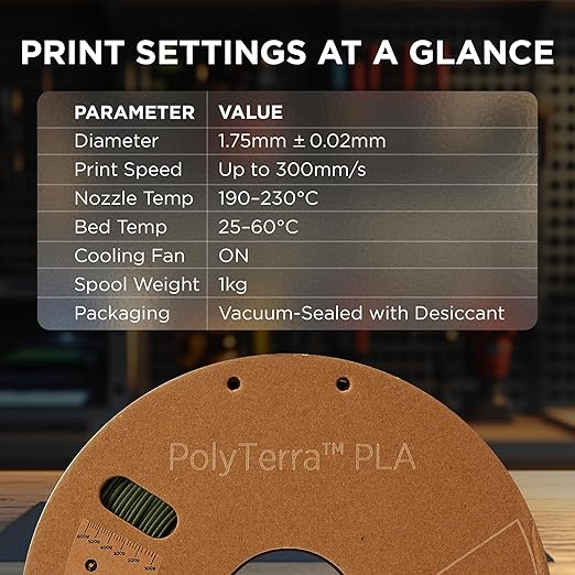 Polymaker Matte PLA Filament, 3D Printer PLA Filament 1.75mm 1kg - Image 6