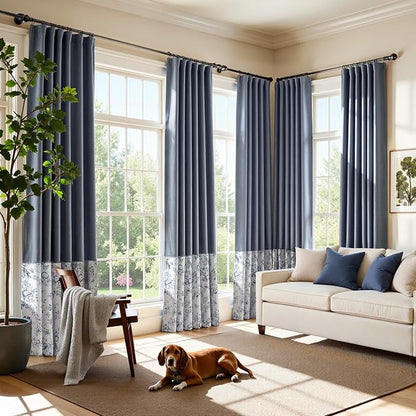 jinchan Faux Linen Blackout Curtains 84 Inch Length by JINCHAN