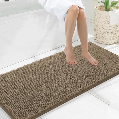 Smiry Luxury Chenille Bathroom Rugs 47x20, Extra Soft and Absorbent Shaggy Bath by Smiry