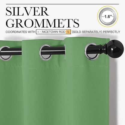 NICETOWN Kitchen Blackout Window Curtain Panel, Forest Green, 1 Panel, 55 by 96 - Image 2