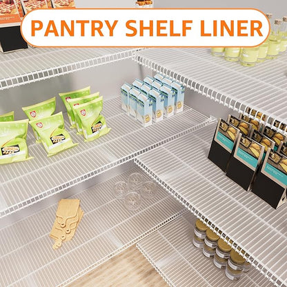 PABUSIOR Clear Wire Shelf Liner: Plastic Pantry Shelves Liners 13.5 Inch Wide x - Image 2