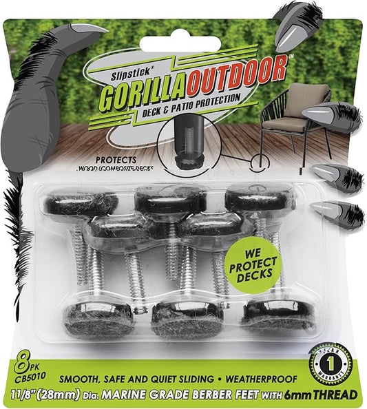 Slipstick Gorilla Outdoor Adjustable Furniture Levelers Weatherproof Screw in by Slipstick