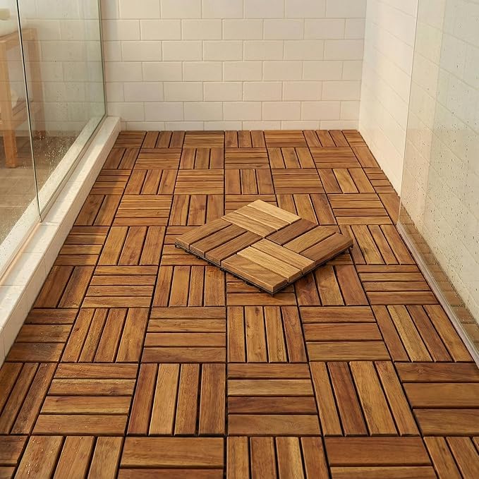 Bare Decor EZ Teak Flooring 12 Slat, 1 Sample Tile - Image 5