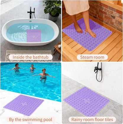 Anti-Slip Bathtub Shower mat, 20.8×20.8（Approximately 53×53cm） inch Soft - Image 6