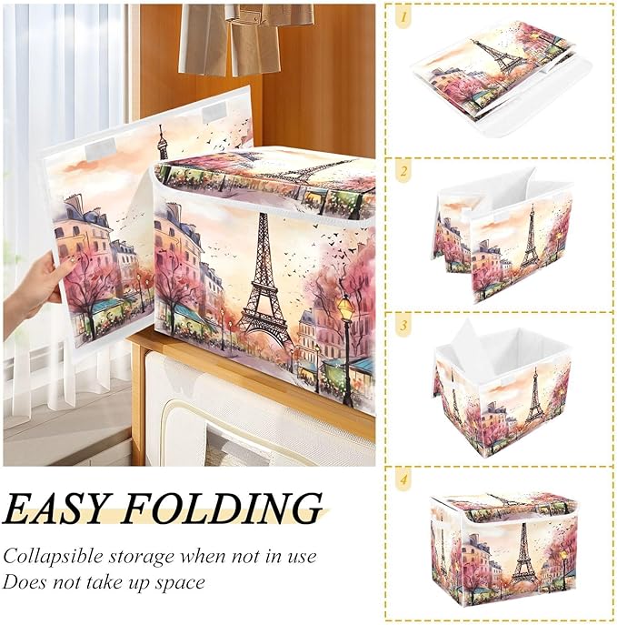 xigua Watercolor Paris Storage Bins - Image 4