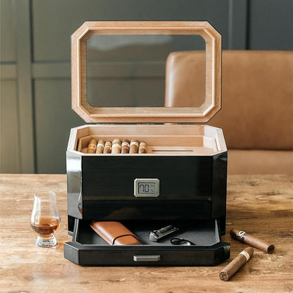 CASE Elegance Large Octodor Black Cedar Humidor - Image 2