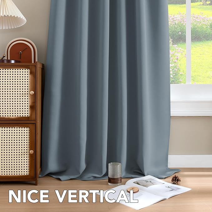 H.VERSAILTEX Blue Back Tab Blackout Curtains 90 Inch Long - Image 8