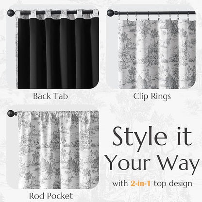 jinchan 95% Blackout Toile Curtains - Image 5