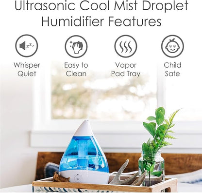 Crane Droplet Ultrasonic Teardrop Cool Mist Air Humidifier, 0.5 Gallon - Image 2