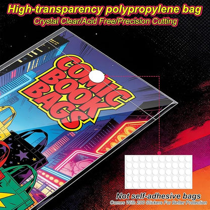 200 Pack Current Comic Book Bags and Boards, Thick Acid-Free Comic Books - Image 4