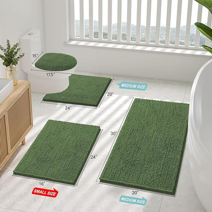 Smiry Luxury Chenille Bathroom Rugs 30x20, Extra Soft and Absorbent Shaggy Bath - Image 2
