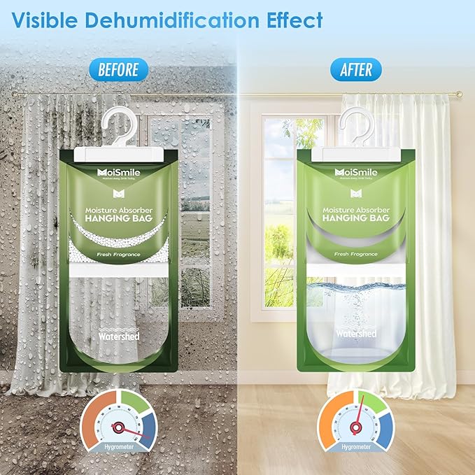 Moisture Absorbers 20 Pack Fresh Fragrance, Hanging Closet Dehumidifier Bags - Image 2